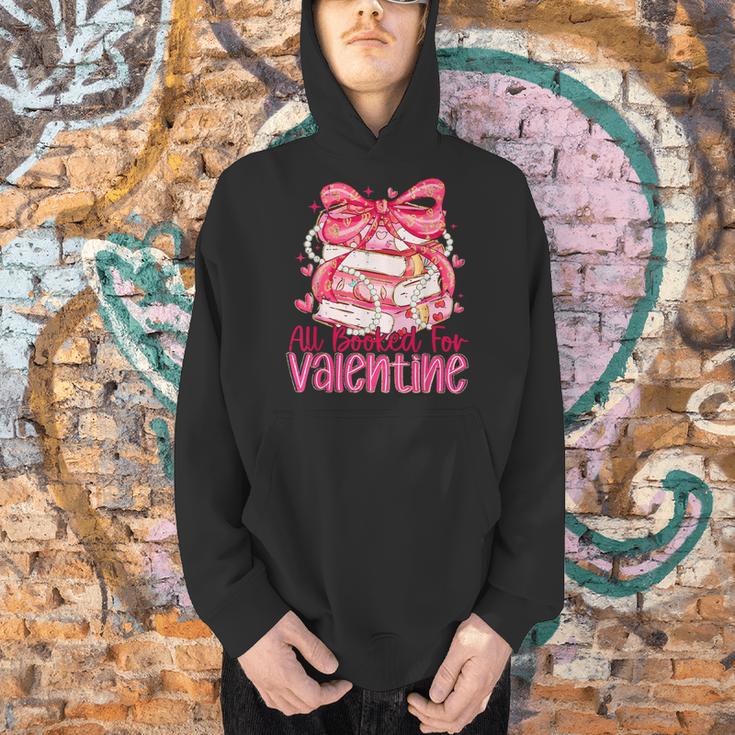 Coquette Bow All Booked For Valentine Book Lover Bookish Men Hoodie