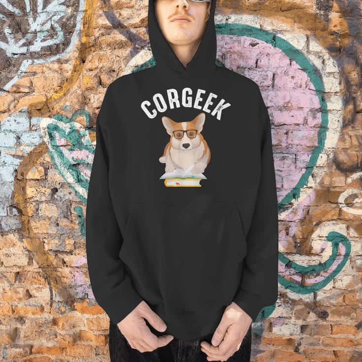 Corgee Lovers Corgeek Book Lovers Men Hoodie