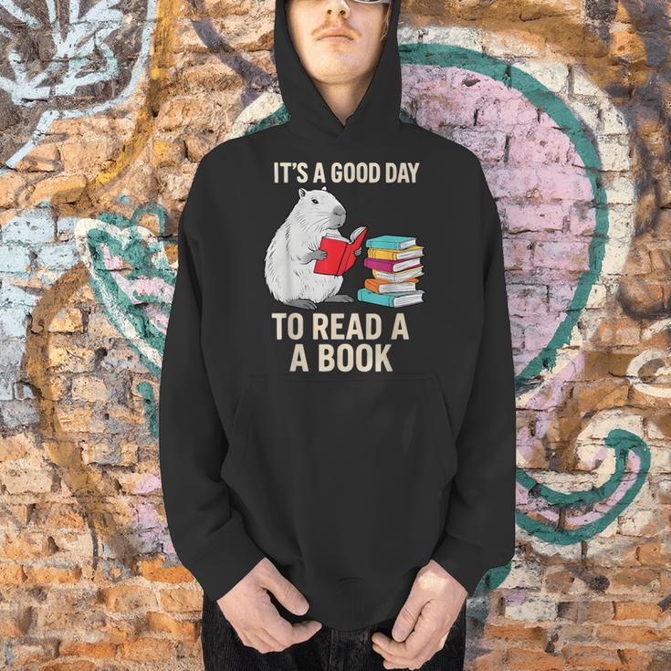 Cute Capybara It's a Good Day To Read a Book World Book Day Men Hoodie