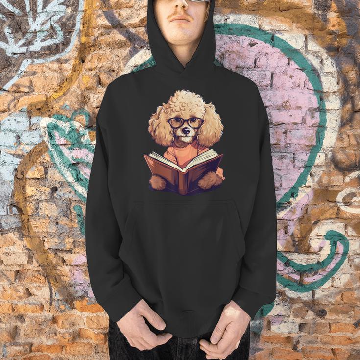 Cute Dog Poodle Reading Book Men Hoodie