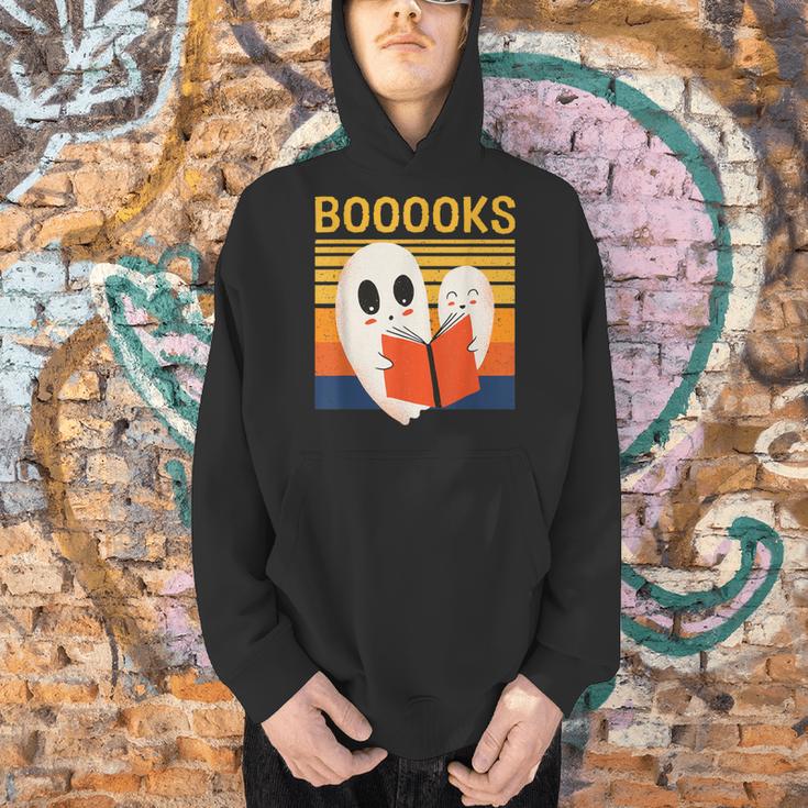 Cute Ghost Book Reading Halloween Teacher Puns Booooks For Men Women Kids Men Hoodie