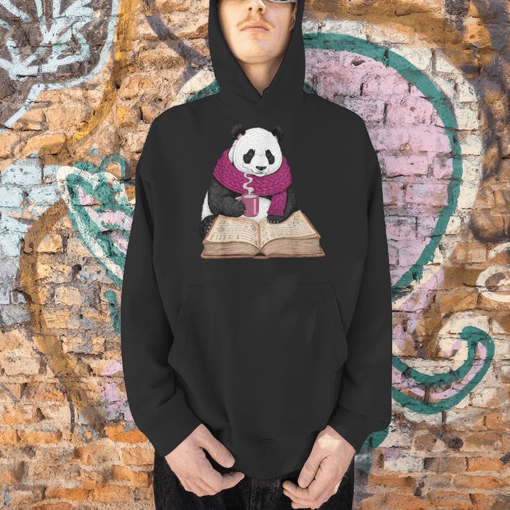 Cute Panda With Book And Hot Cocoa Reading Men Hoodie Cute Panda With Book And Hot Cocoa Reading Men Hoodie
