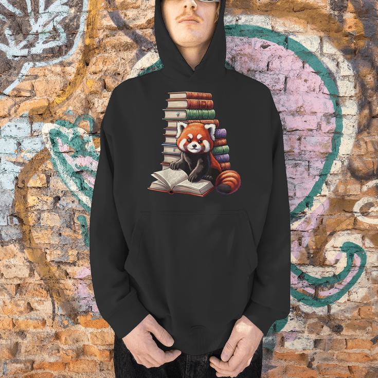 Cute Red Panda Reading Book Animal Bookworm Men Hoodie