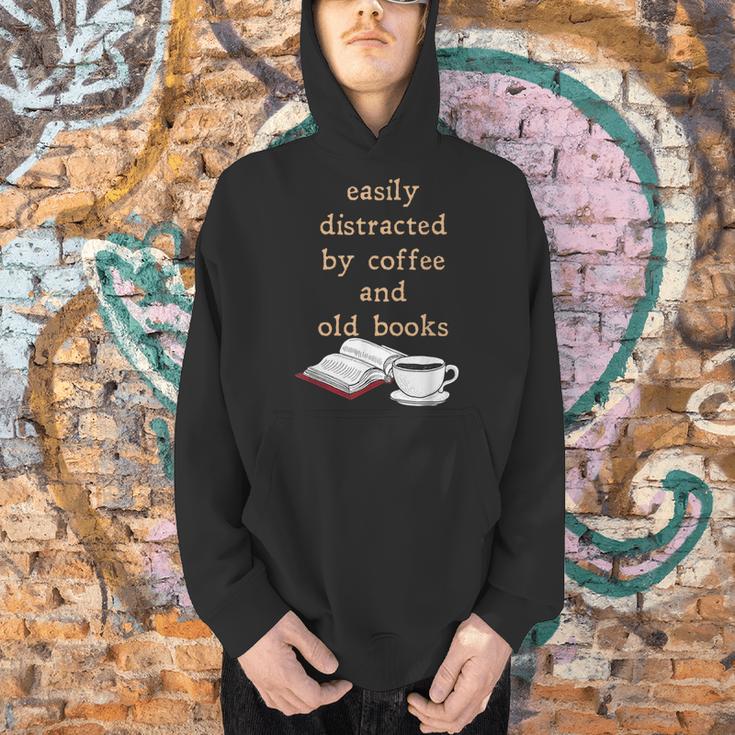 Dark Academia Aesthetic Easily Distracted By Coffee And Book Men Hoodie