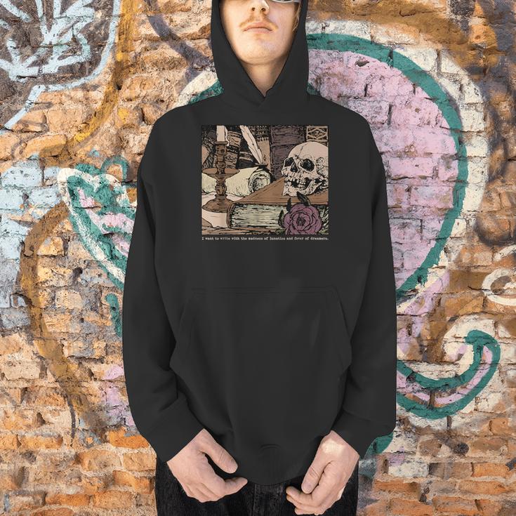 Dark Academia Aesthetic Skull Writer Authors Book Lover Men Hoodie Dark Academia Aesthetic Skull Writer Authors Book Lover Men Hoodie