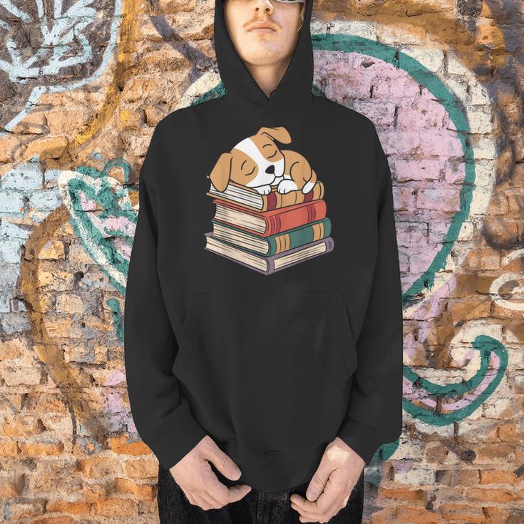 Dog Reading Book Pajama Sleep Men Hoodie