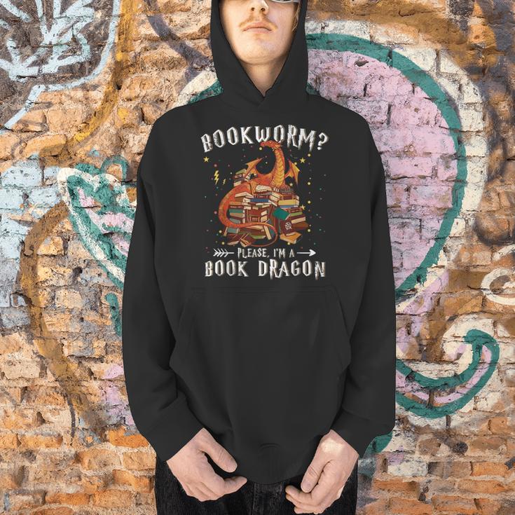 Dragon Book Shirt Bookworm Please I'm a Book Dragon Men Hoodie
