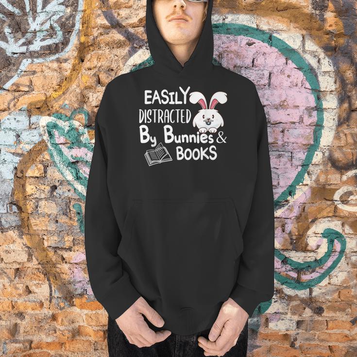 Easily Distracted By Bunnies And Books Men Hoodie