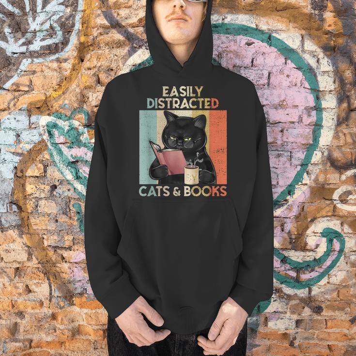 Easily Distracted By Cats And Books For Cat Lovers For Men Women Girls Kids Men Hoodie Easily Distracted By Cats And Books For Cat Lovers For Men Women Girls Kids Men Hoodie