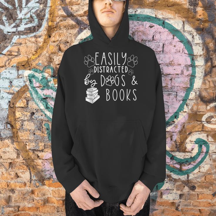 Easily Distracted By Dogs & Books Lover Reading Men Hoodie Easily Distracted By Dogs & Books Lover Reading Men Hoodie