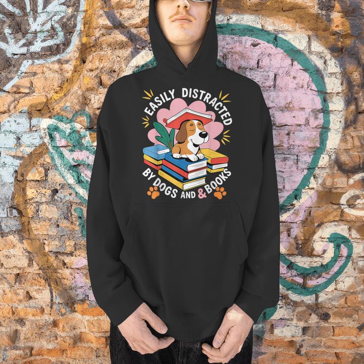 Easily Distracted By Dogs And Books Pets Books Lovers Men Hoodie Easily Distracted By Dogs And Books Pets Books Lovers Men Hoodie