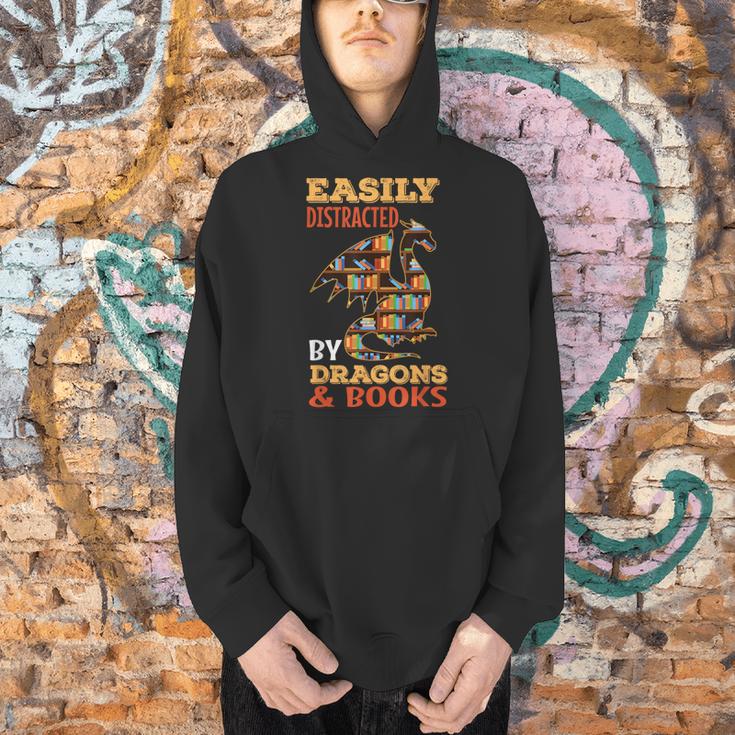 Easily Distracted By Dragons And Books Dragon Lover Mythical Men Hoodie Easily Distracted By Dragons And Books Dragon Lover Mythical Men Hoodie