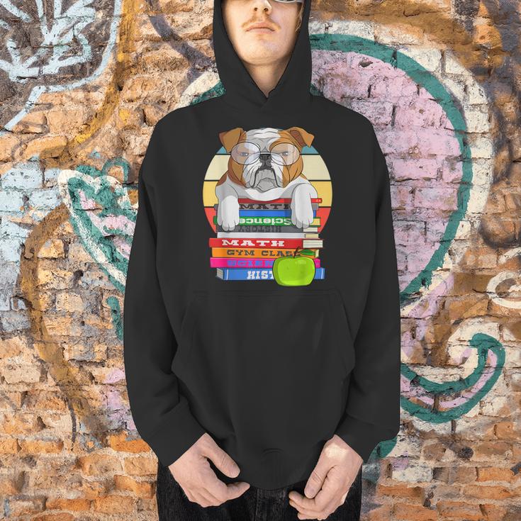 English Bulldog Back To School Book Worm Dog Men Hoodie