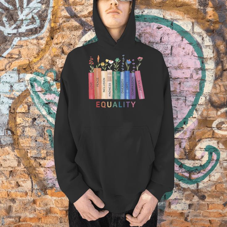 Equality Flower Books Equal Rights Social Justice Feminist Men Hoodie Equality Flower Books Equal Rights Social Justice Feminist Men Hoodie