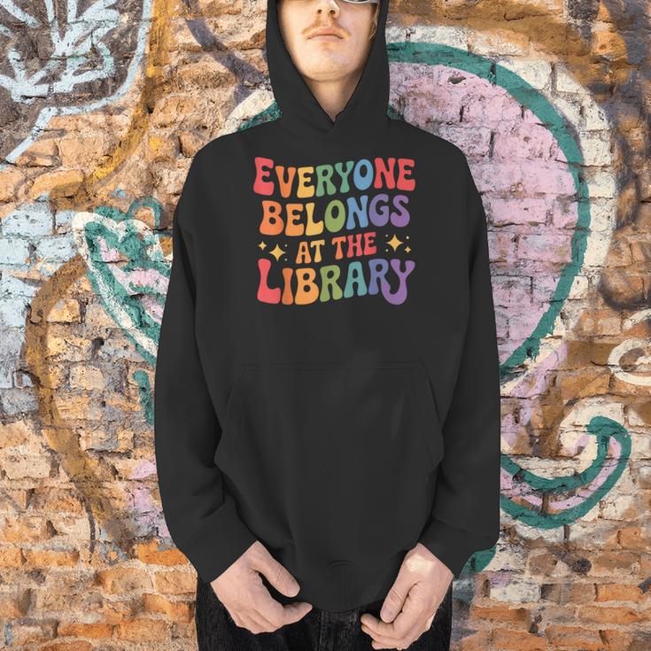Everyone Belongs At The Library Book Lovers Reading Advocacy Men Hoodie