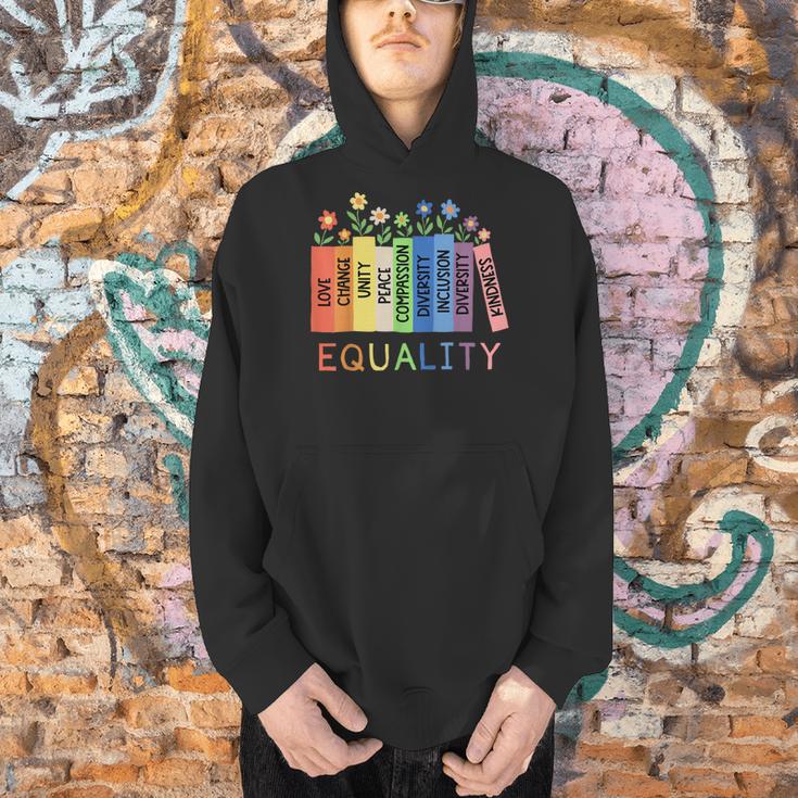 Floral Book Equality Human Rights Social Justice Peace Love Men Hoodie