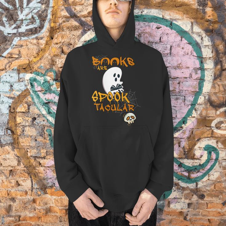 Ghost Books Are Spook-Tacular Halloween Spectacular Reading Men Hoodie