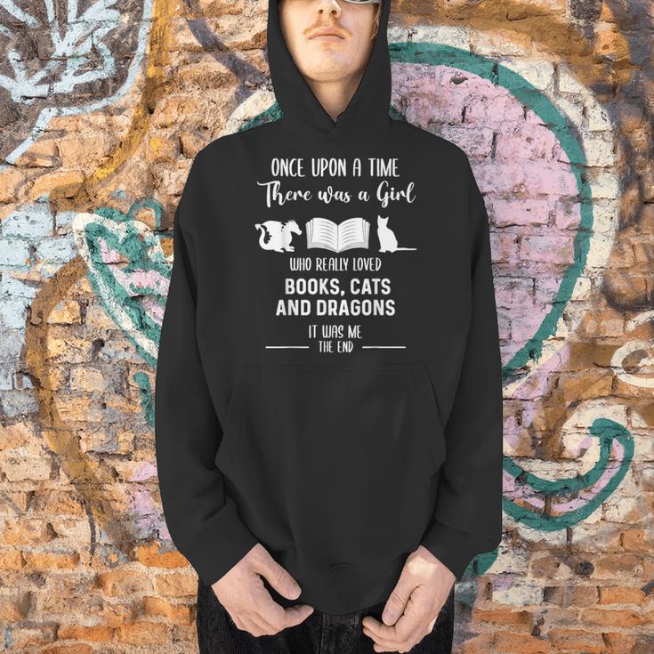Girl Who Loved Books Cats And Dragons Reading Lover Men Hoodie Girl Who Loved Books Cats And Dragons Reading Lover Men Hoodie
