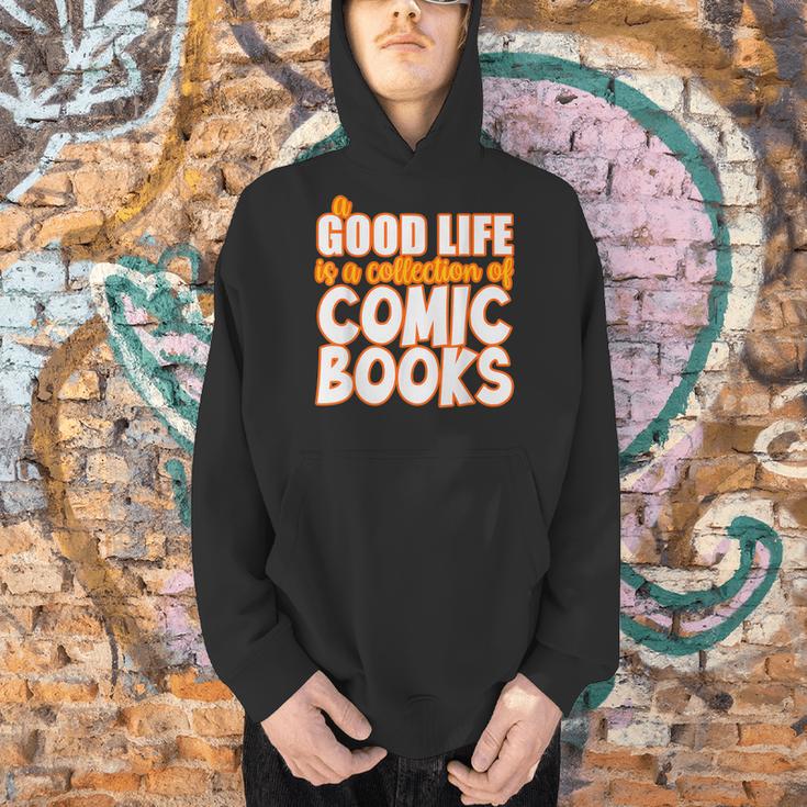 A Good Life Is A Collection Of Comic Books Graphic Vintage Men Hoodie A Good Life Is A Collection Of Comic Books Graphic Vintage Men Hoodie