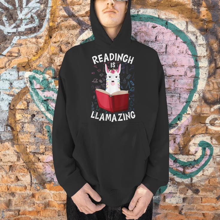 Graduation Cute Animal Llama Reading Book Nerds Bookworm Men Hoodie Graduation Cute Animal Llama Reading Book Nerds Bookworm Men Hoodie