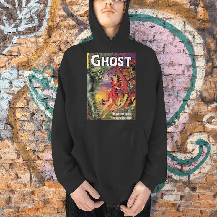 Halloween Horror Vintage Ghost Comic Book Retro Cartoon Men Hoodie
