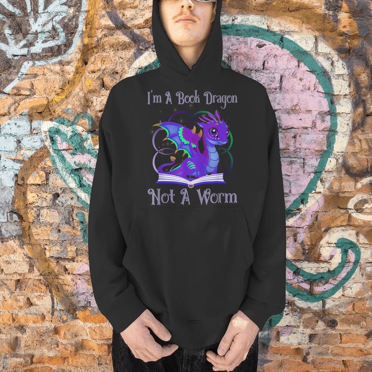 I'm a Book Dragon Not a Worm Dragons Reading Men Hoodie