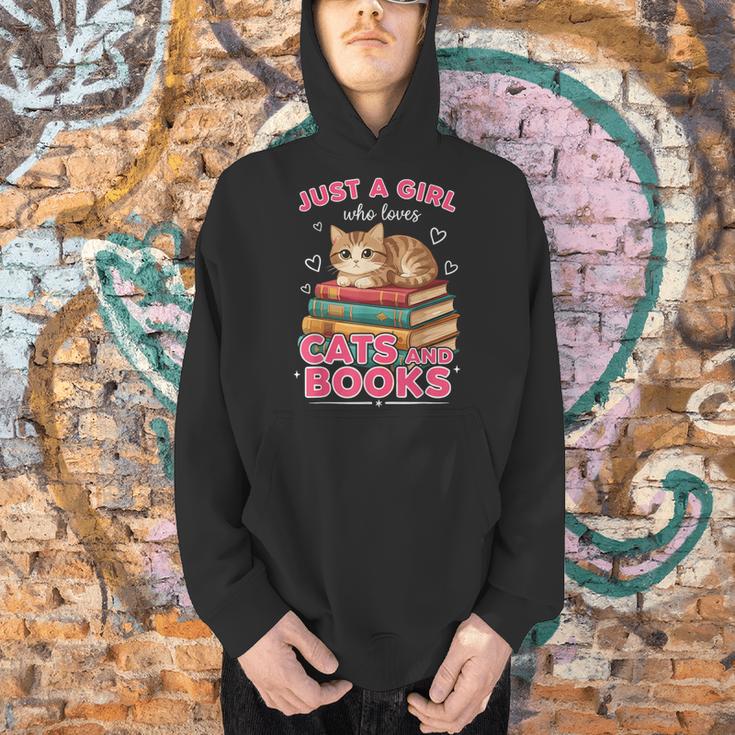Just A Girl Who Loves Cats & Books Shirt Women Bookworm Men Hoodie Just A Girl Who Loves Cats & Books Shirt Women Bookworm Men Hoodie