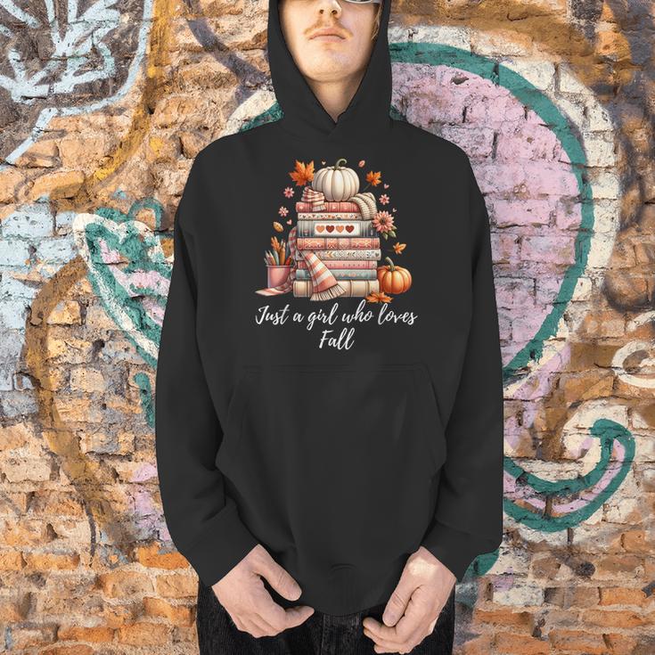 Just a Girl Who Loves Fall Books And Pumpkins Men Hoodie