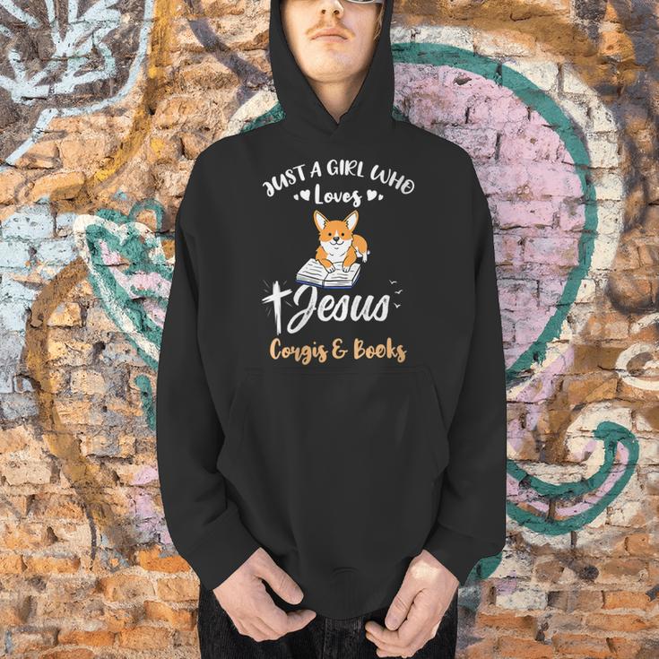 Just A Girl Who Loves Jesus And Corgis And Books Men Hoodie