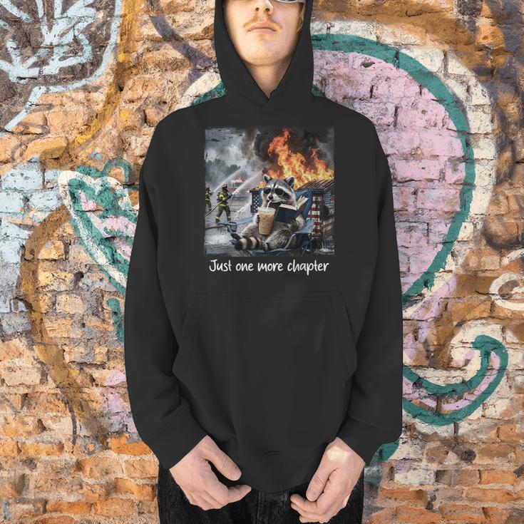 Just One More Chapter Dumpster Raccoon Reading Book Men Hoodie