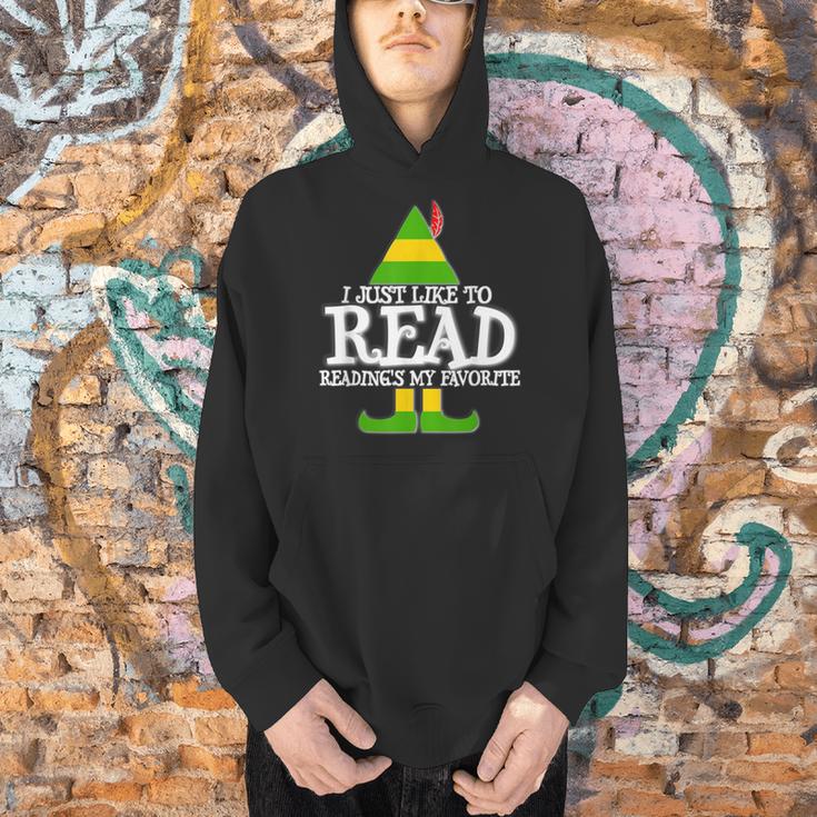 I Just Like To Read READING ELF Book Love Christmas Holiday Men Hoodie