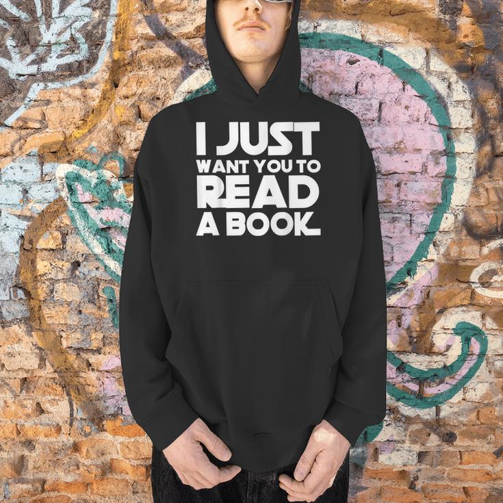 I JUST WANT YOU TO READ A BOOK Men Hoodie