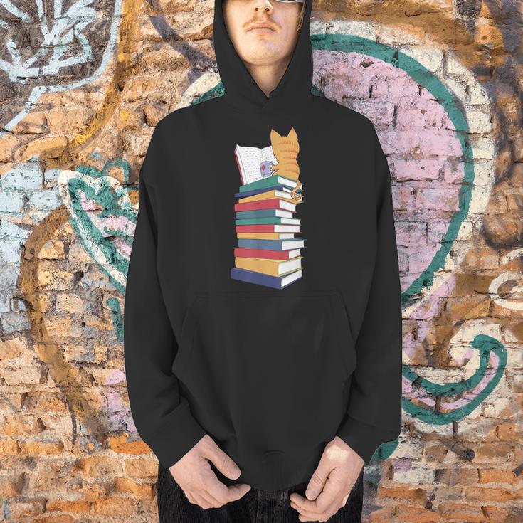 Kawaii Cat Books Tea Coffee Men Hoodie