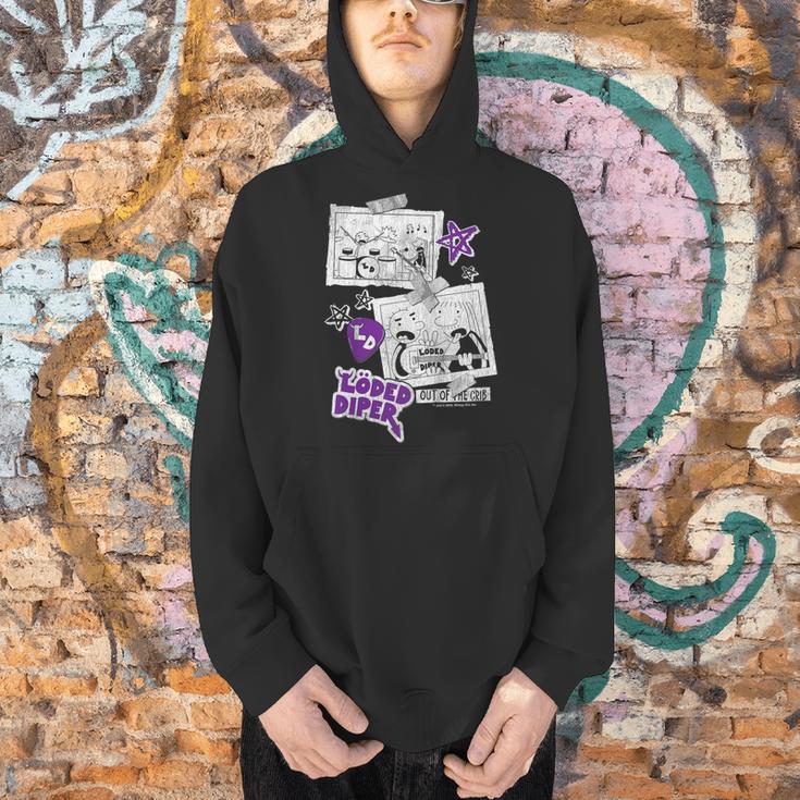 Kids DOAWK Purple Loded Diper Collage Book Series Men Hoodie