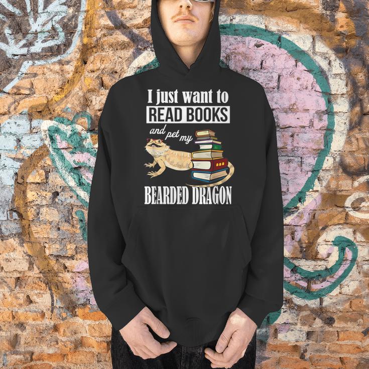 Kids Tiny Dinosaur Read Books & Pet My Bearded Dragon Lover Men Hoodie