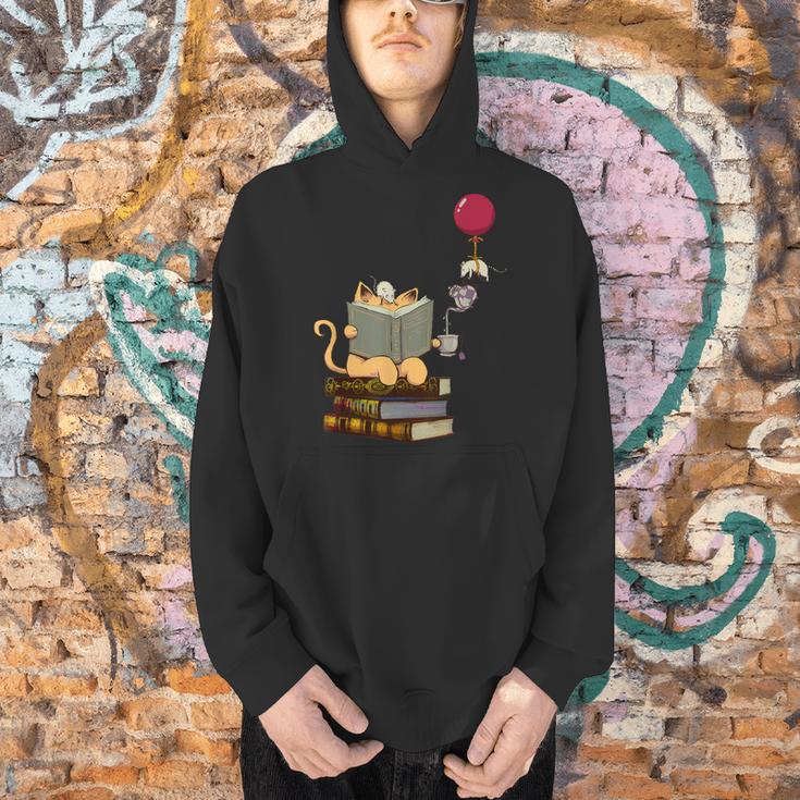 Kittens Cats Tea Books And Balloon Men Hoodie