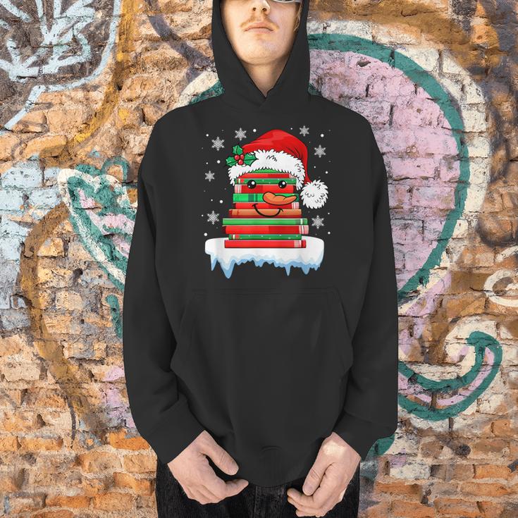 Librarian Book Santa Hat Reader Snow Pajamas Christmas Men Hoodie