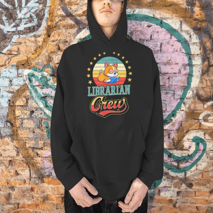 Librarian Crew Cute Library Dog Book Reading Men Women Men Hoodie