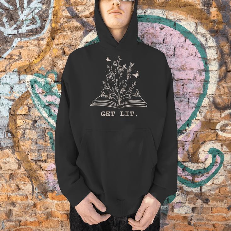 Library Book Wildflowers Lovers Literature Teacher Men Hoodie