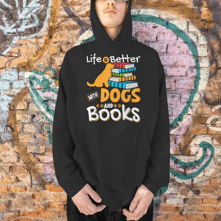Life Is Better With Dogs And Books Bookworm Reader Reading Men Hoodie