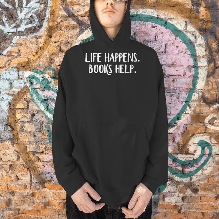 Life Happens Books Help Men Hoodie