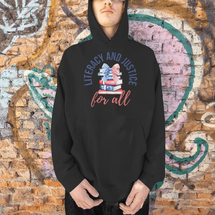Literacy And Justice For All Book Coquette Bookworm 4th July Men Hoodie Literacy And Justice For All Book Coquette Bookworm 4th July Men Hoodie