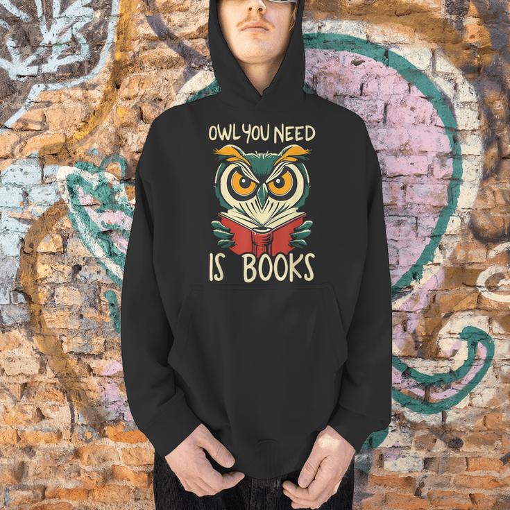 Literary Bird Reading Owl You Need Is Books Men Hoodie