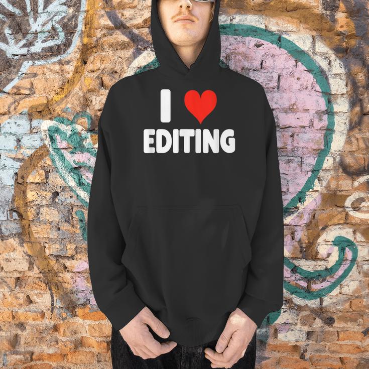 I Love Editing Heart Movie Film Newspaper Journalism Book Men Hoodie