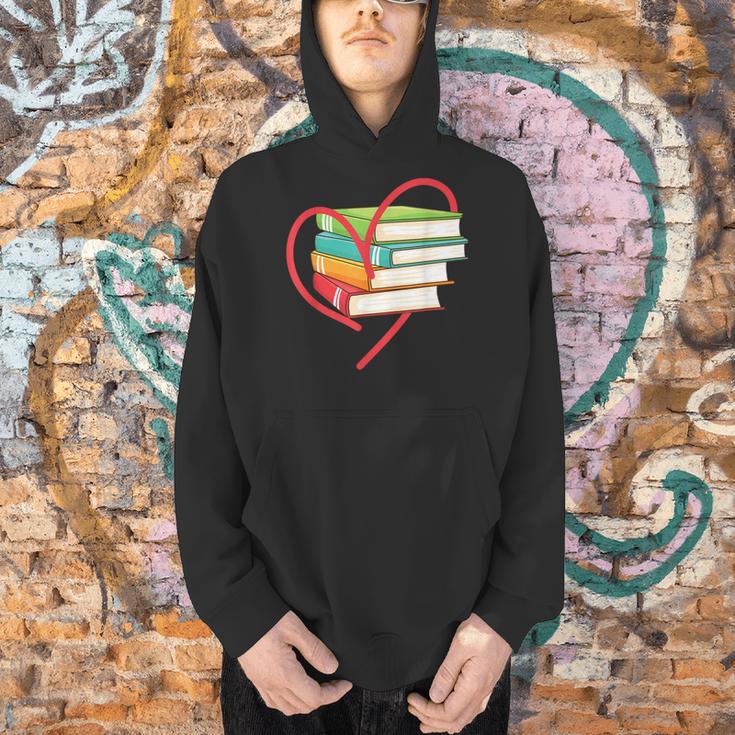 I Love Reading Heart Love Books TShirt Library Bookworm Men Hoodie