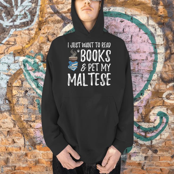 Maltese Avid Book Reader Dog Mom For Men Women Men Hoodie