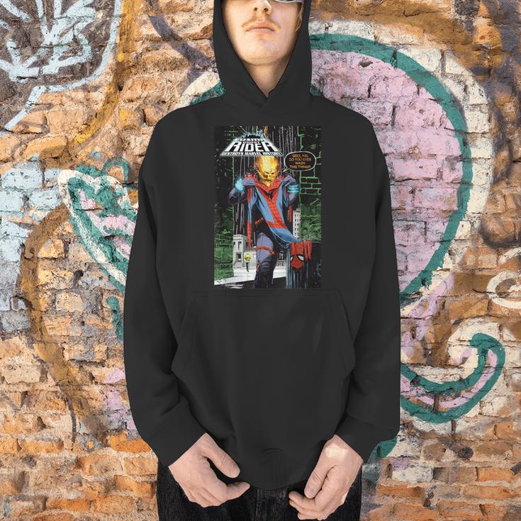 Marvel Ghost Rider Destroys Marvel History Comic Book Cover Men Hoodie