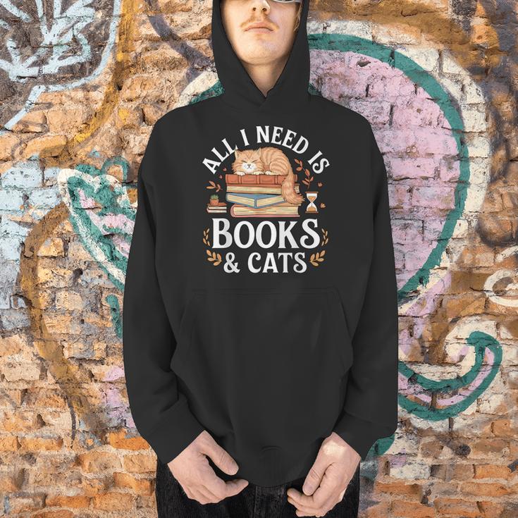 All I Need Is Books And Cats Reading Men Hoodie