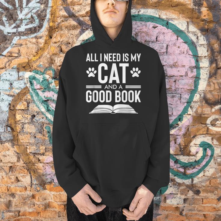 All I Need Is My Cat And a Good Book Cat Lover Men Hoodie
