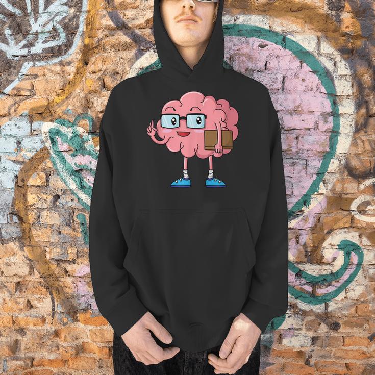 Nerd Brain With Book And Glasses Men Hoodie